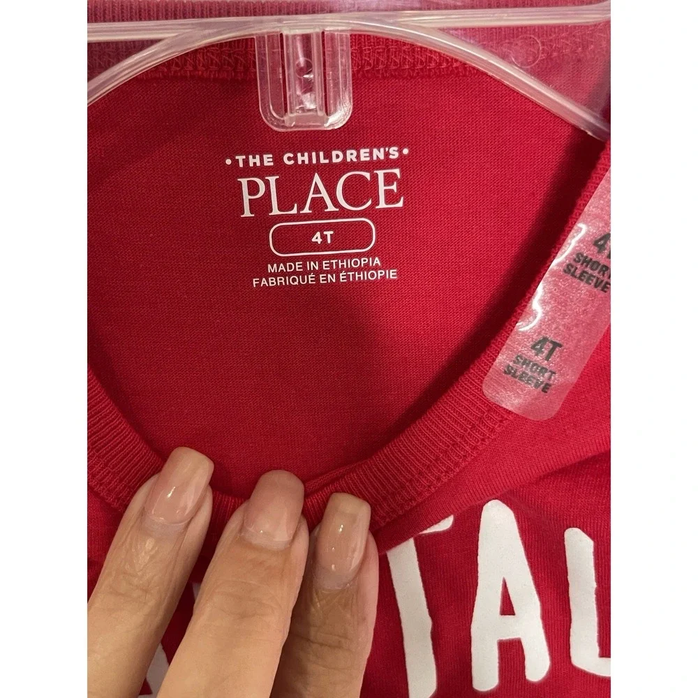 NWT Childrens Place Size 4T I Can Talk Dad Into Anything Fathers Day Red T-Shirt